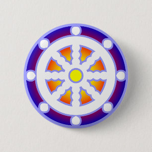 Wheel of Dharma 6 Cm Round Badge