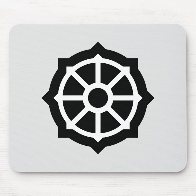 Wheel of Dharma (Buddhism, Hindusim) Mouse Mat (Front)
