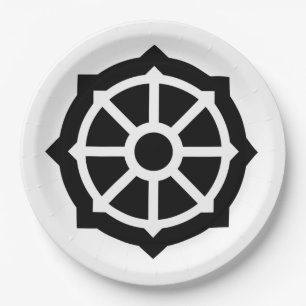 Wheel of Dharma (Buddhism, Hindusim) Paper Plate