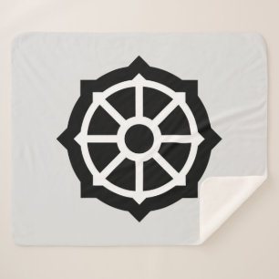 Wheel of Dharma (Buddhism, Hindusim) Sherpa Blanket