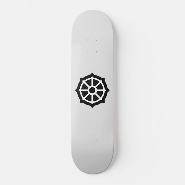 Wheel of Dharma (Buddhism, Hindusim) Skateboard (Front)