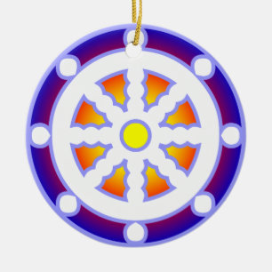 Wheel of Dharma Ceramic Tree Decoration