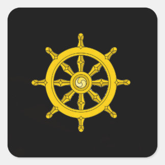 Wheel of Dharma Sticker - Black