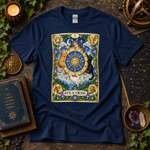 Wheel of Fortune Cat Tarot - Cycles of Change T-Shirt
