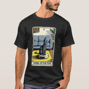 Wheel of Fur-Tune Tarot Card Cat Robot Vacuum Clea T-Shirt