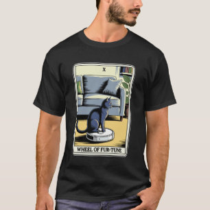 Wheel of Fur-Tune Tarot Card Cat Robot Vacuum Clea T-Shirt