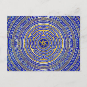 Wheel of Hecate Greek Key Ornament Postcard