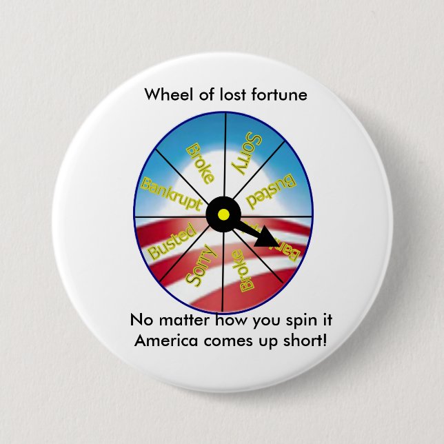 Wheel of lost fortune 7.5 cm round badge (Front)