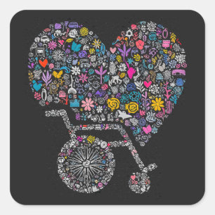Wheel of Many Lives Square Sticker