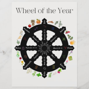 Wheel of the Year Poster Page Paper Sheet
