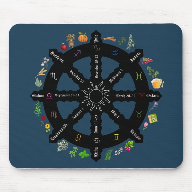 Wheel of the Year Sabbat Mousepad (Front)