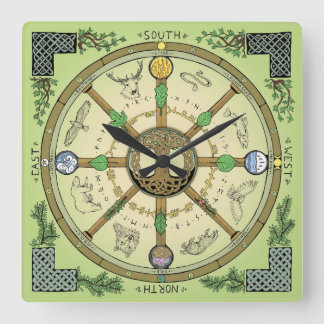 Wheel of the Year Square Wall Clock