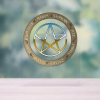 Wheel of the Year with Metal Pentacle