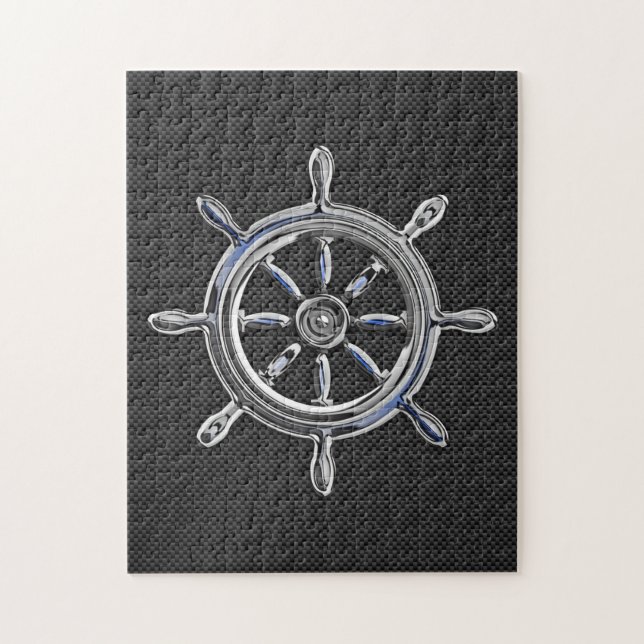 Wheel on Carbon Fibre style Jigsaw Puzzle (Vertical)