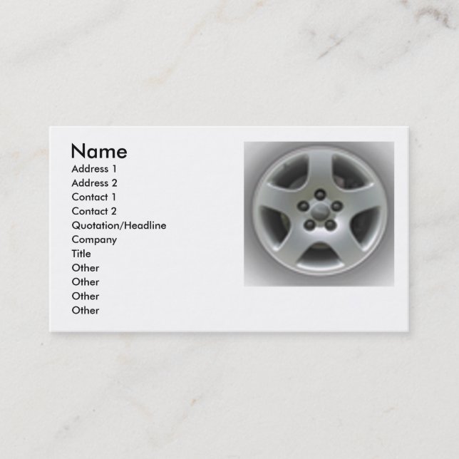 Wheel Rim Business Card (Front)