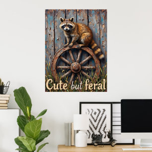 Wheel Watcher: A Racoon's Perch Poster