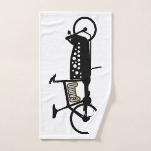 Wheel with arrowschrift subdued design hand towel