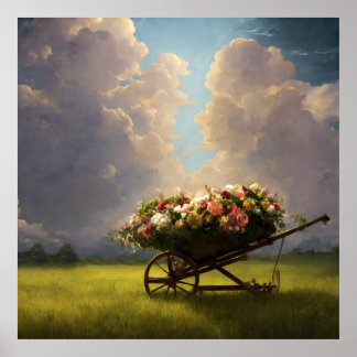 Wheelbarrow Garden Poster