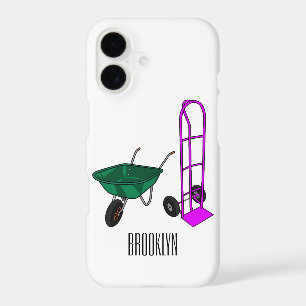 Wheelbarrow & hand trolley cartoon illustration