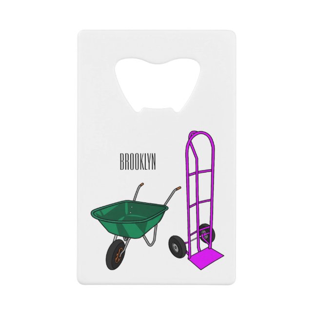 Wheelbarrow & hand trolley cartoon illustration (Front)