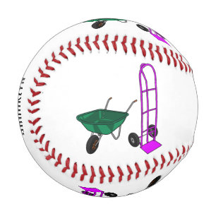 Wheelbarrow & hand trolley cartoon illustration baseball