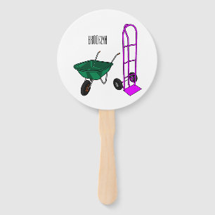 Wheelbarrow & hand trolley cartoon illustration fan