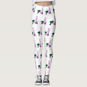 Wheelbarrow & hand trolley cartoon illustration leggings