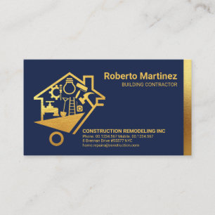 Wheelbarrow Of Gold Tools Construction Business Card