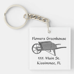 Wheelbarrow Vintage Key Ring
