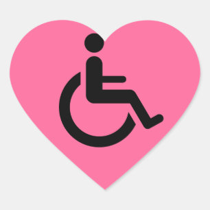 Wheelchair Access - Handicap Chair Symbol Heart Sticker