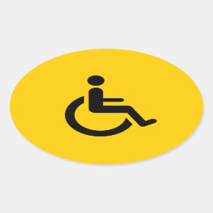 Wheelchair Access - Handicap Chair Symbol Oval Sticker