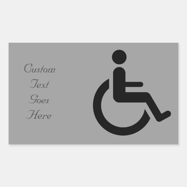 Wheelchair Access - Handicap Chair Symbol Rectangular Sticker (Front)