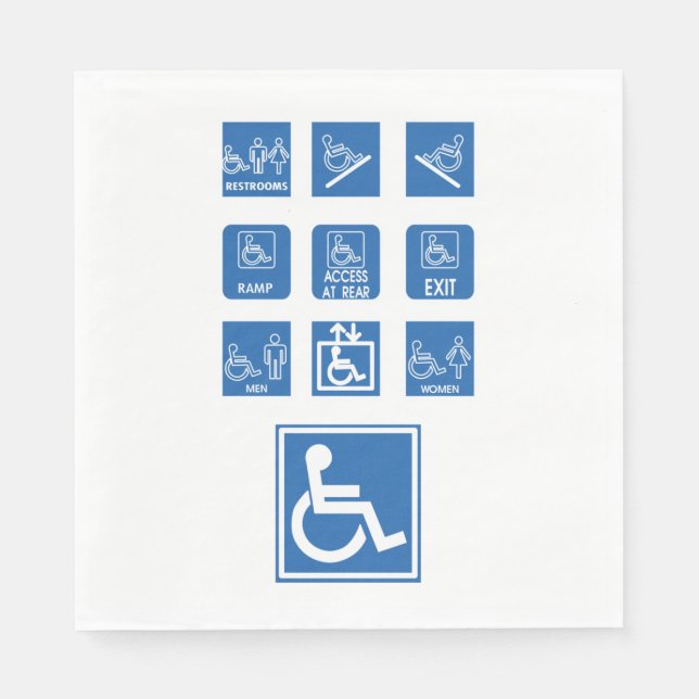 Wheelchair Accessibility Signs Napkin (Front)