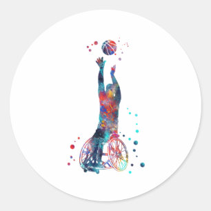 Wheelchair Basketball Classic Round Sticker