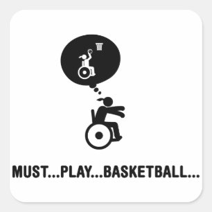 Wheelchair Basketball Square Sticker