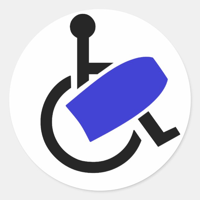 Wheelchair Bodyboarder Classic Round Sticker (Front)