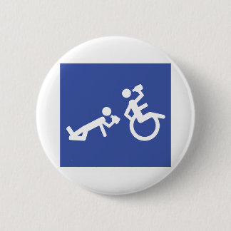 wheelchair boozer 6 cm round badge
