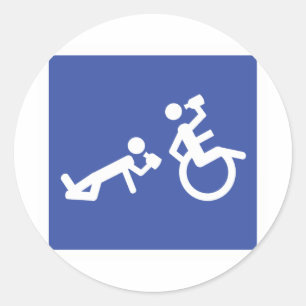 wheelchair boozer classic round sticker