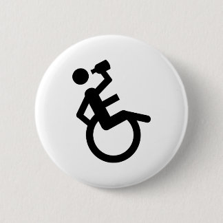 wheelchair boozer wheel chair 6 cm round badge