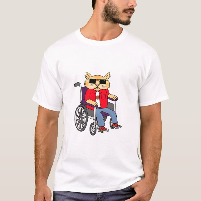 Wheelchair Cat T-Shirt (Front)
