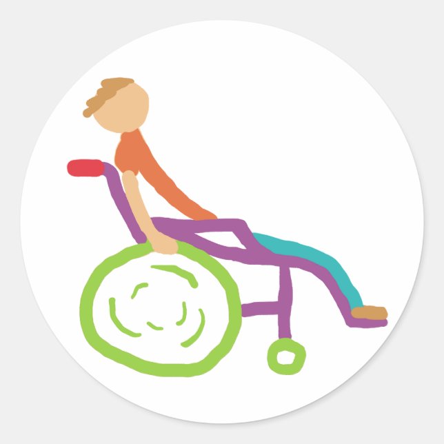 Wheelchair Classic Round Sticker (Front)