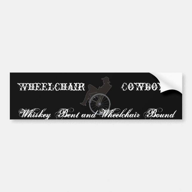 wheelchair cowboy bumper sticker (Front)