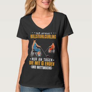Wheelchair Curling Fan Emblem Wheelchair Curling T-Shirt