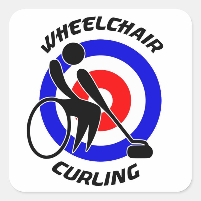 Wheelchair Curling Winter Sports Fans 2019 Square Sticker (Front)