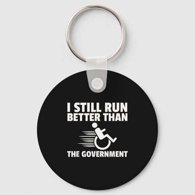 Wheelchair Disability Gift Funny Handicap  Key Ring (Front)