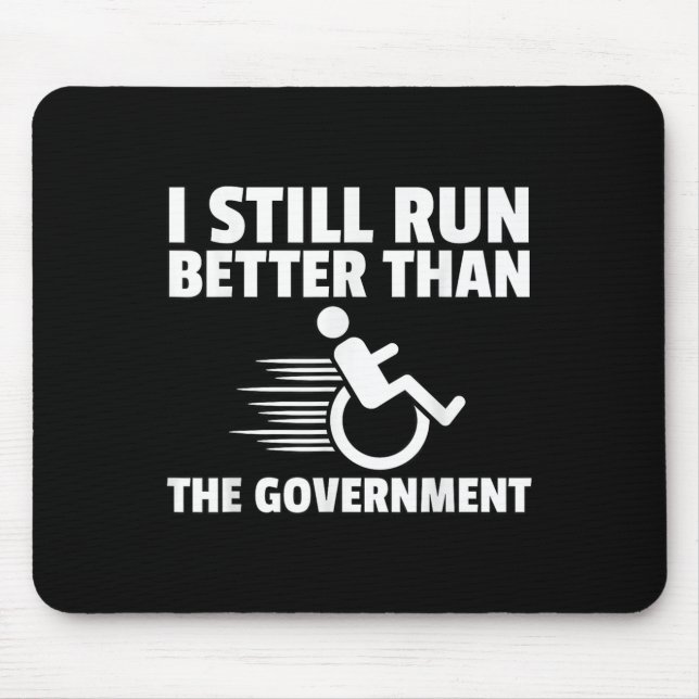Wheelchair Disability Gift Funny Handicap  Mouse Mat (Front)