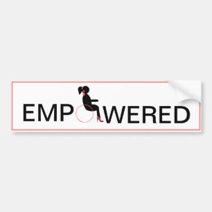 Wheelchair Empowered Woman Princess Pink Bumper Sticker
