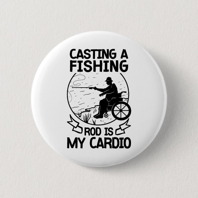 Wheelchair Fisherman Boating Disabled Hob  6 Cm Round Badge (Front)