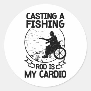 Wheelchair Fisherman Boating Disabled Hob Classic Round Sticker