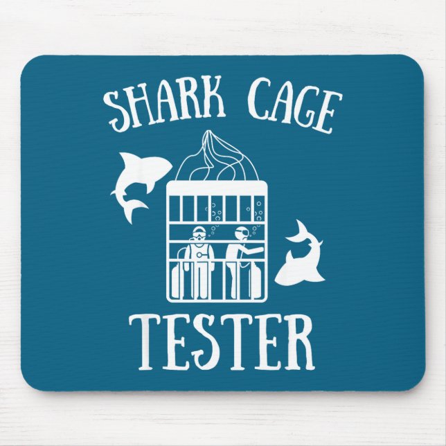 Wheelchair Handicap Humor Handicapped Shark Cage T Mouse Mat (Front)